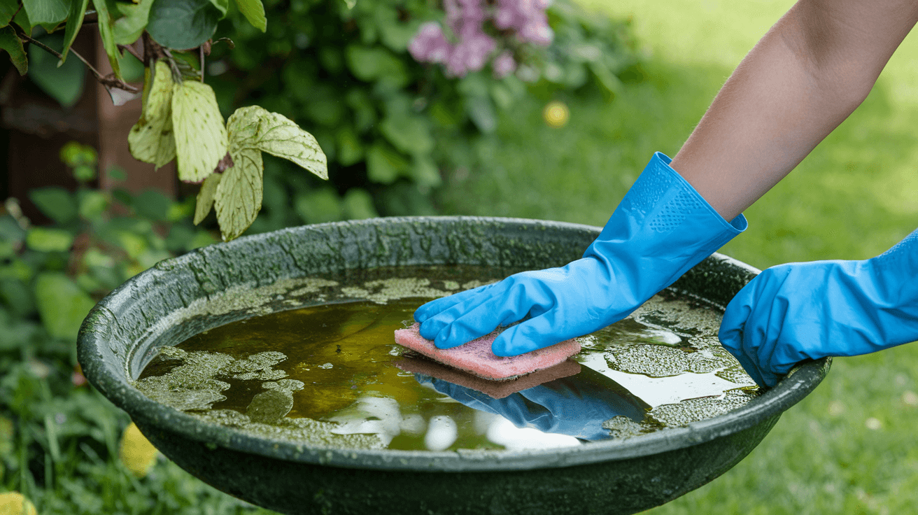 A step-by-step guide on how to clean a birdbath